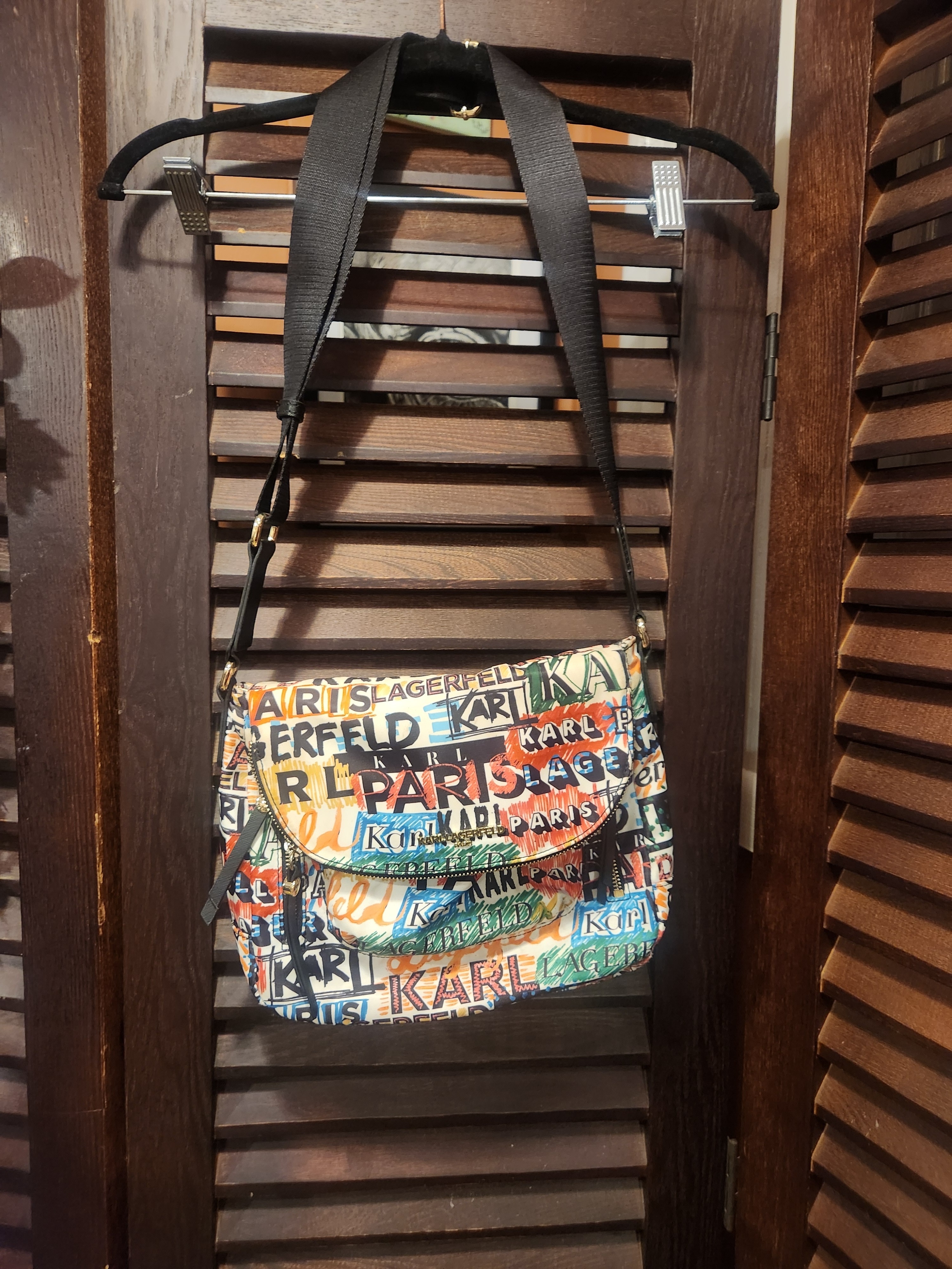 Karl Lagerfeld Multicolor Logo Print Crossbody Bag